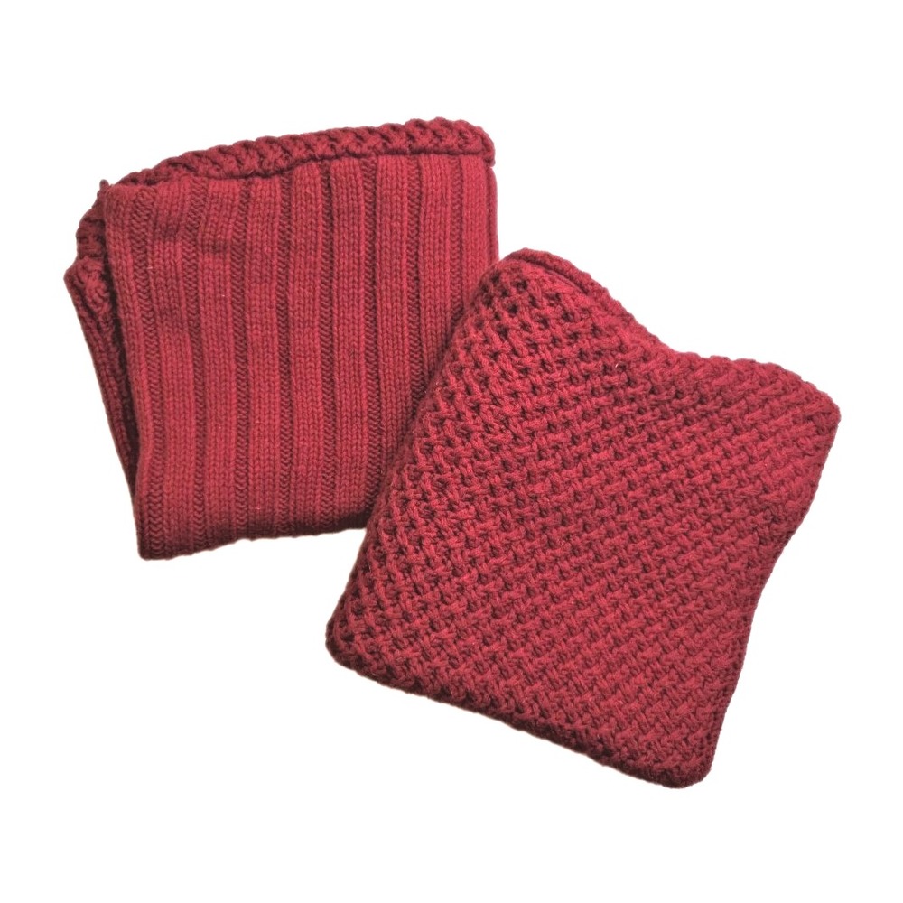 Pottery Barn Red Knit Sweater Pillow Covers 20" x 20" Set Of‎ 2 2010